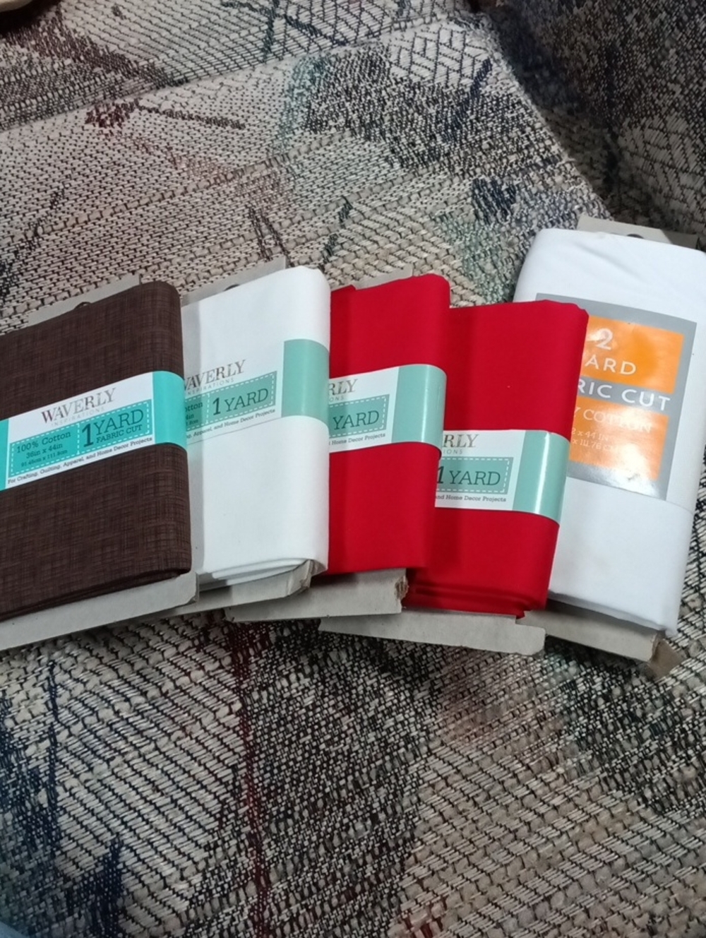 Waverly Fabric Bundle in Red, White & Brown